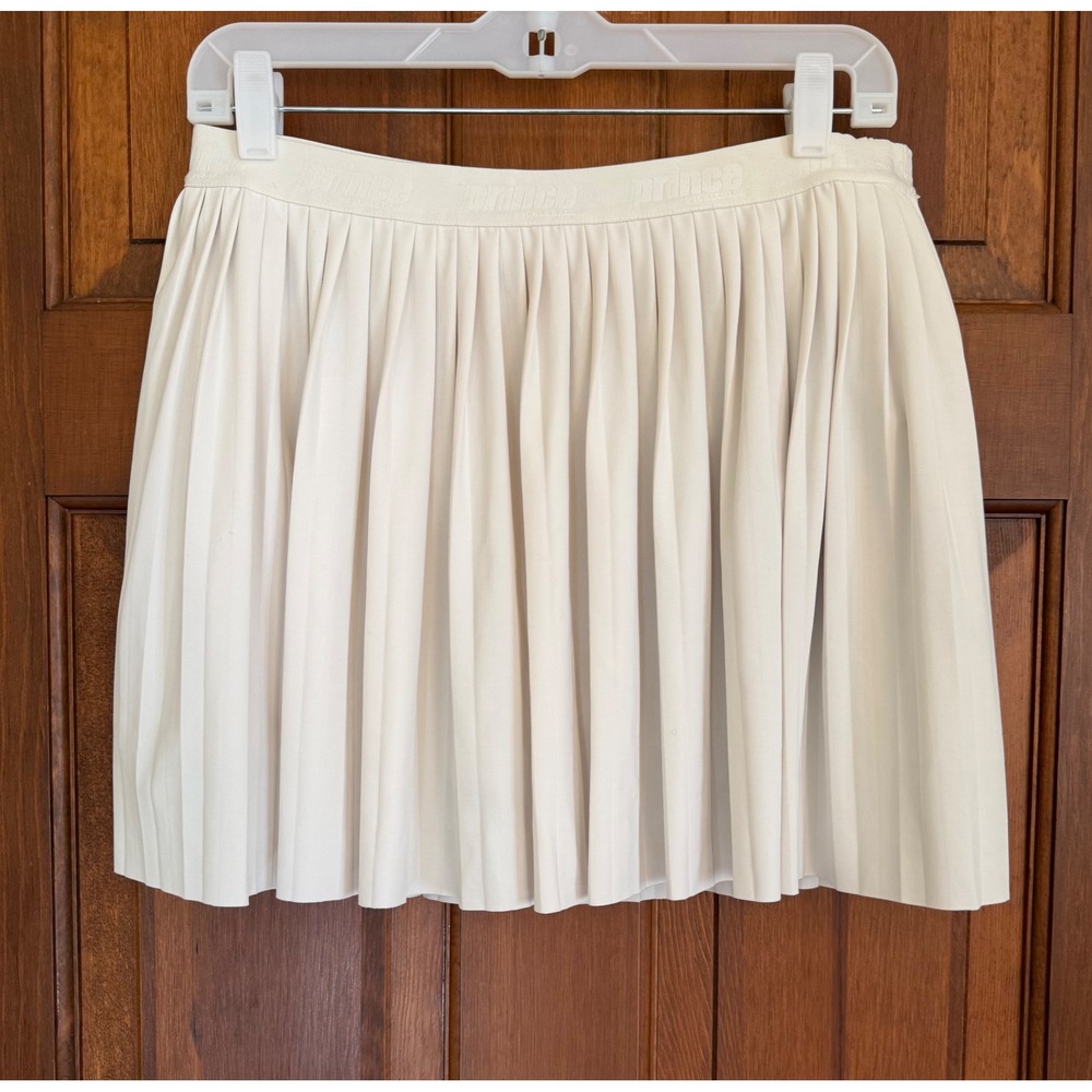 Prince Pleated Skirt Skort Womens M Ivory Tennis Pickleball Mini Built-In Shorts